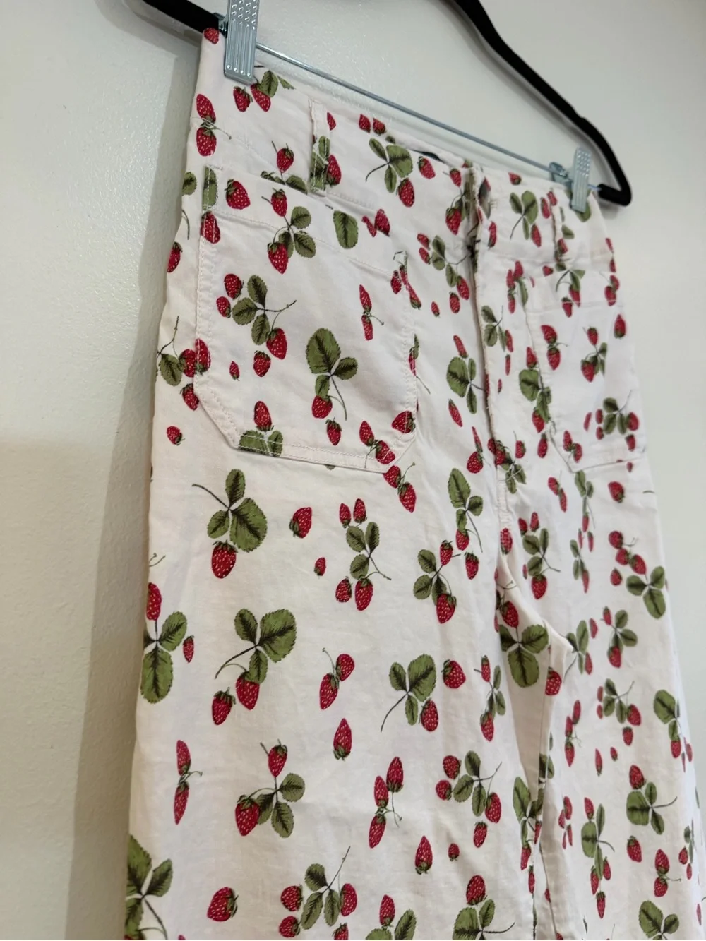 Maeve The Colette High-Rise Cropped Strawberry Pants Anthropologie Size 27 - Picture 7 of 11